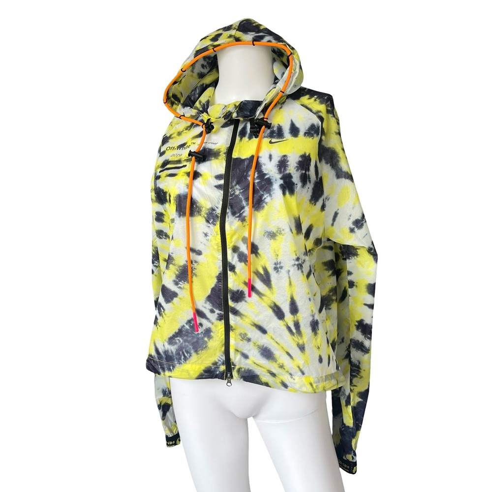 Nike Off-White Tie Dye Windbreaker Jacket Cropped CK4805-702 Womens Size Small